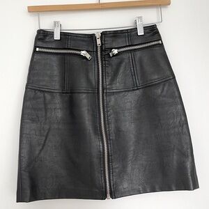 Faux Leather Black Mini Skirt